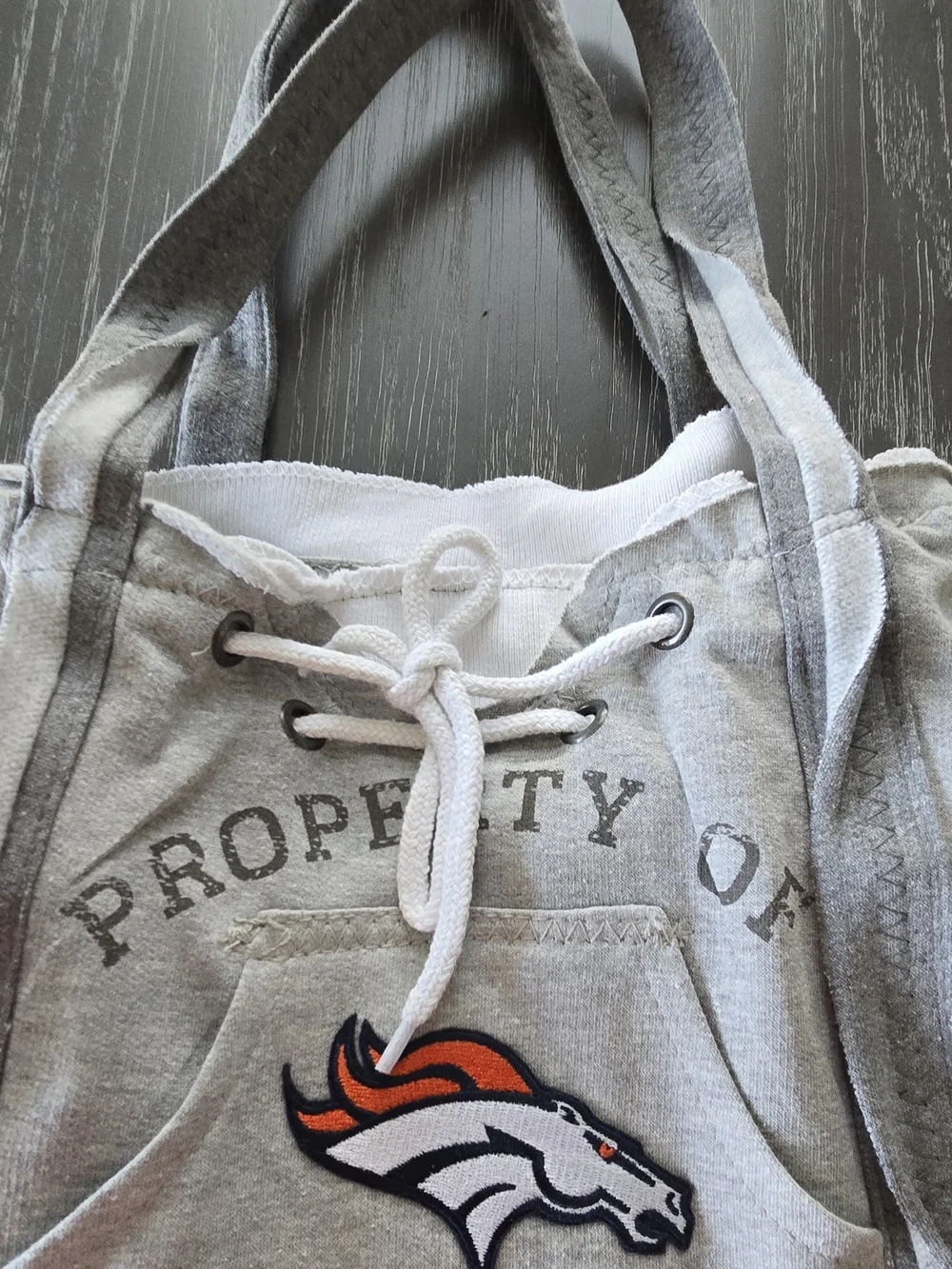 Little Earth Gray and Orange Broncos Logo Hobo Bag